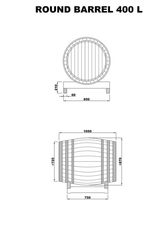 3.  DREVENÝ DUBOVÝ SUD  400  L 1
