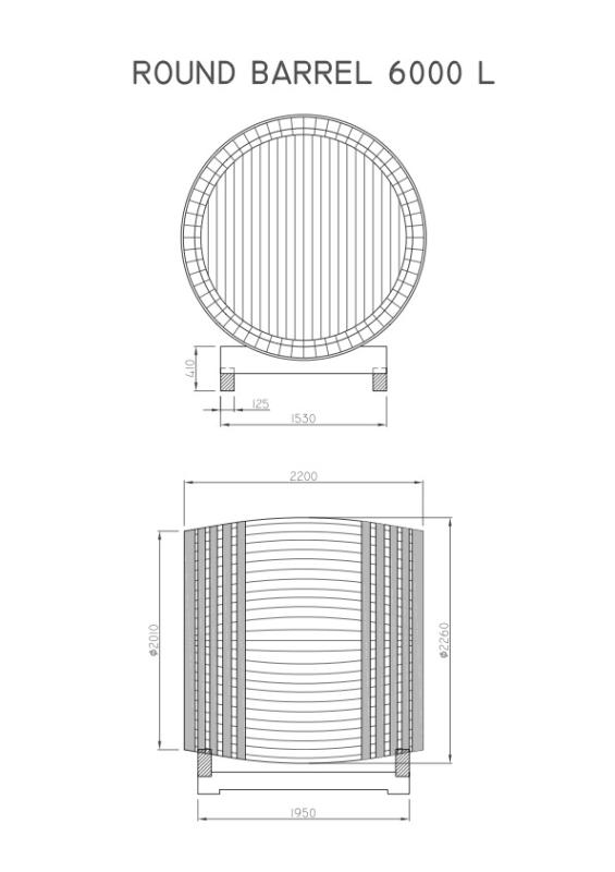 g.  DREVENÝ DUBOVÝ  SUD 6 000 L - okrúhly 1