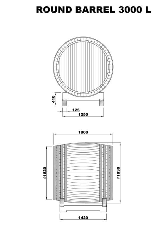d.  DREVENÝ DUBOVÝ  SUD 
3 000 L - okrúhly 1