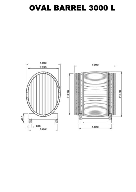 d. DREVENÝ DUBOVÝ SUD  3 000 L - oválny 1
